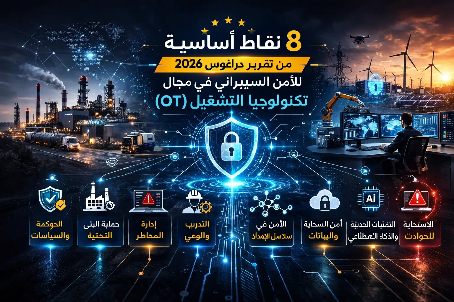 8 نقاط أساسية من تقرير دراغوس 2026 للأمن السيبراني في مجال تكنولوجيا التشغيل